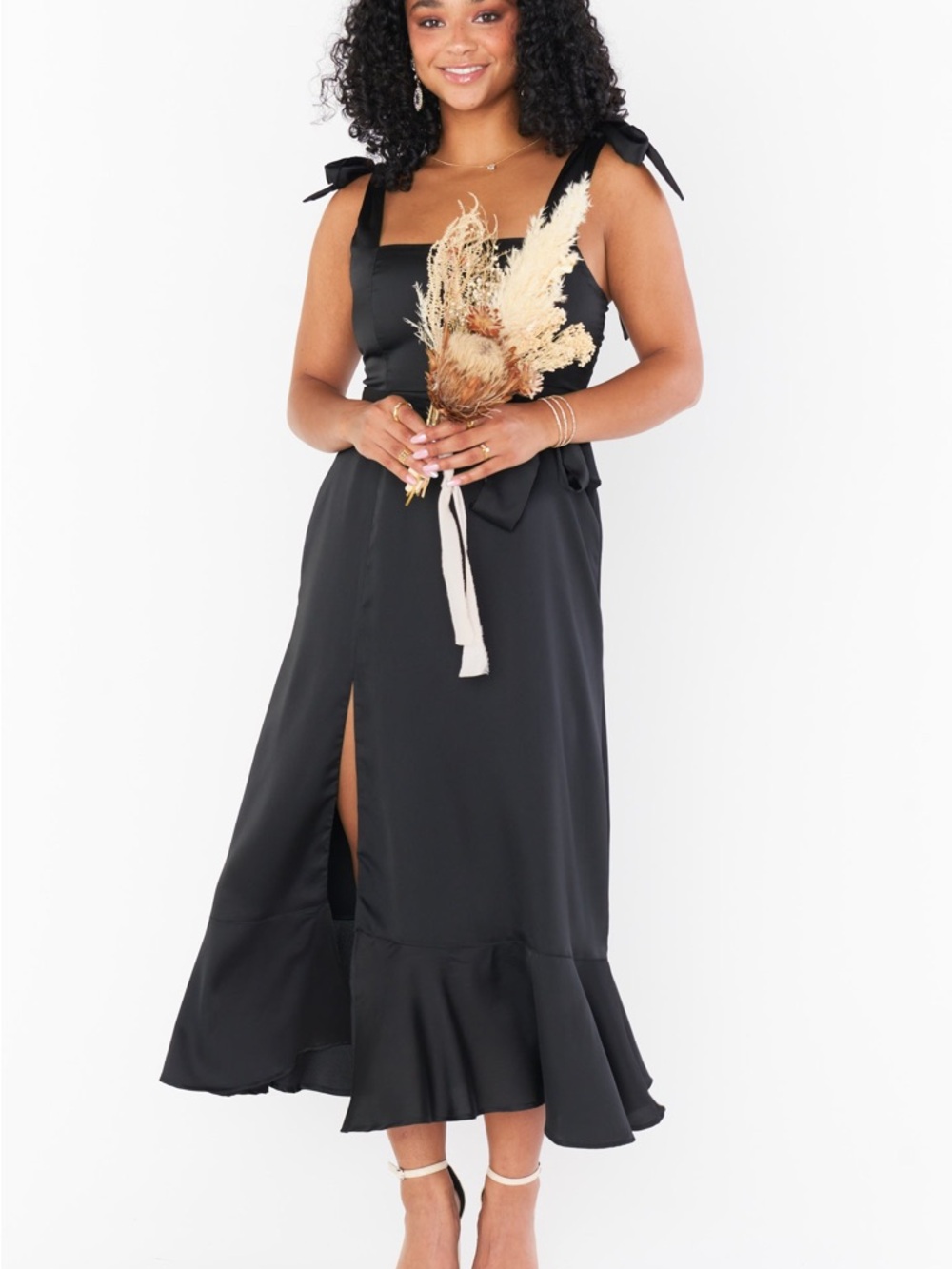 Show Me Your MuMu Claire Midi Dress in Black - Picture 2 of 13